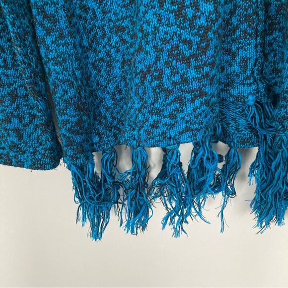 Toofan Blue and Black Fringe Sweater - Picture 4 of 4